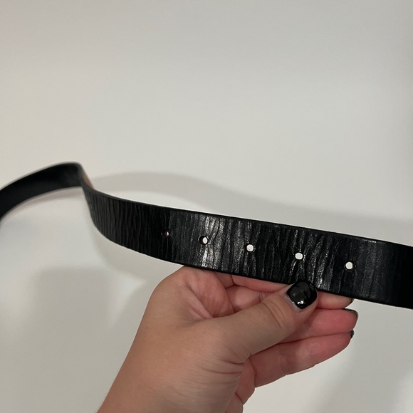 Rag & Bone Boyfriend Leather Belt in Black with Silver Hardware Women’s Sz L - Picture 5 of 7